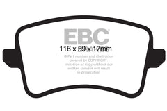 EBC Yellowstuff Brake Pads (REAR) - Audi S4 Quattro B8