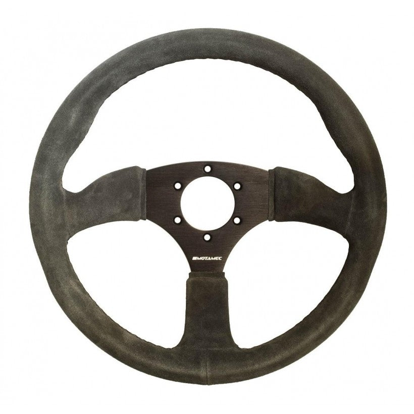 Motamec Race Rally Semi Dish Steering Wheel (Grey Suede) - 350mm