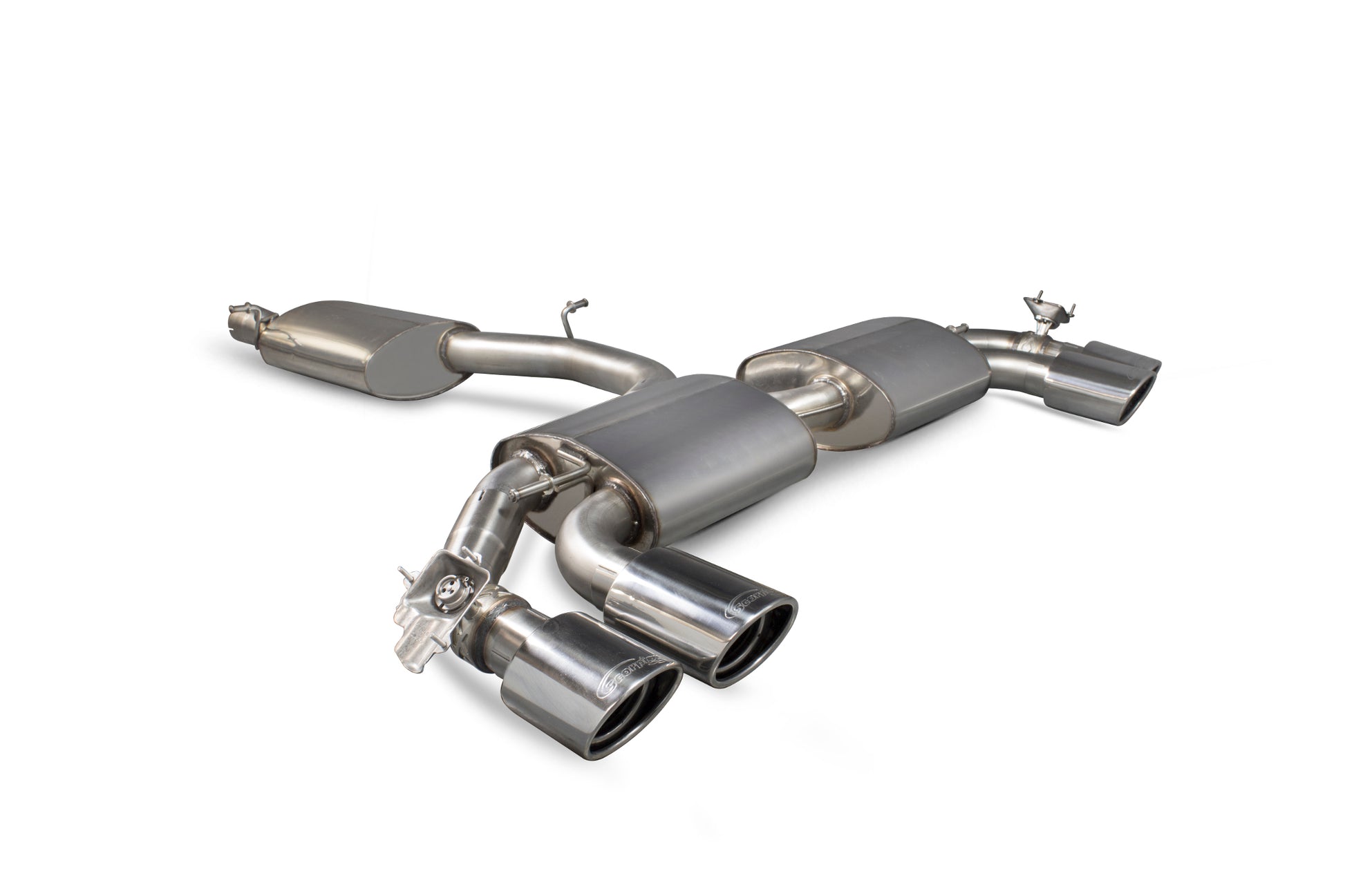 Scorpion Reasonated Cat Back Exhaust (With Valves) (Valved - Evo Tip) - Audi TT S Mk3 Non GPF Model Only (Coupe models only)