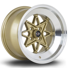 Rota Hachi 4x100 15" 9J ET0 Gold (Polished Lip) Alloy Wheel