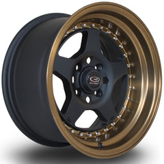 Rota Kyusha 4x100 15" 8J ET0 Flat Black (Bronze Lip) Alloy Wheel