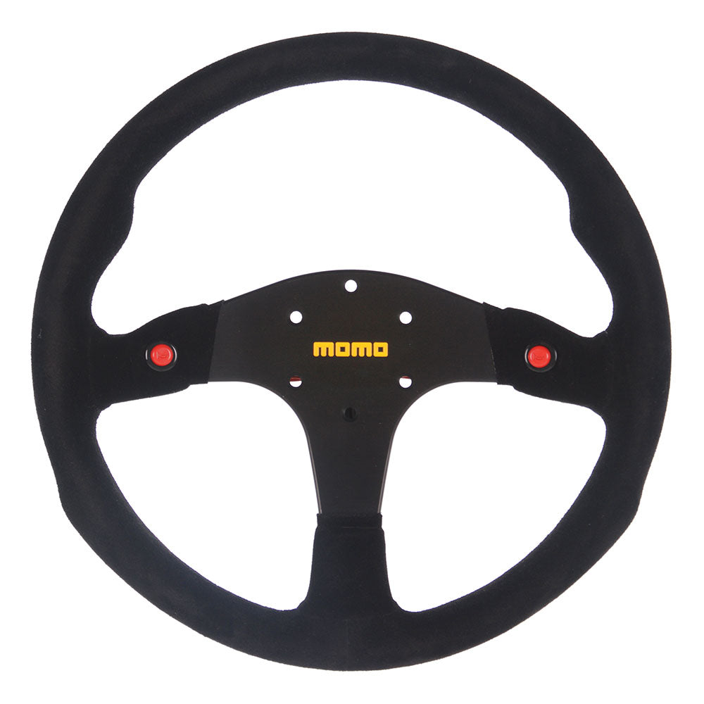 Momo MOD.80 Flat Steering Wheel 350mm Black Suede - Black Spokes