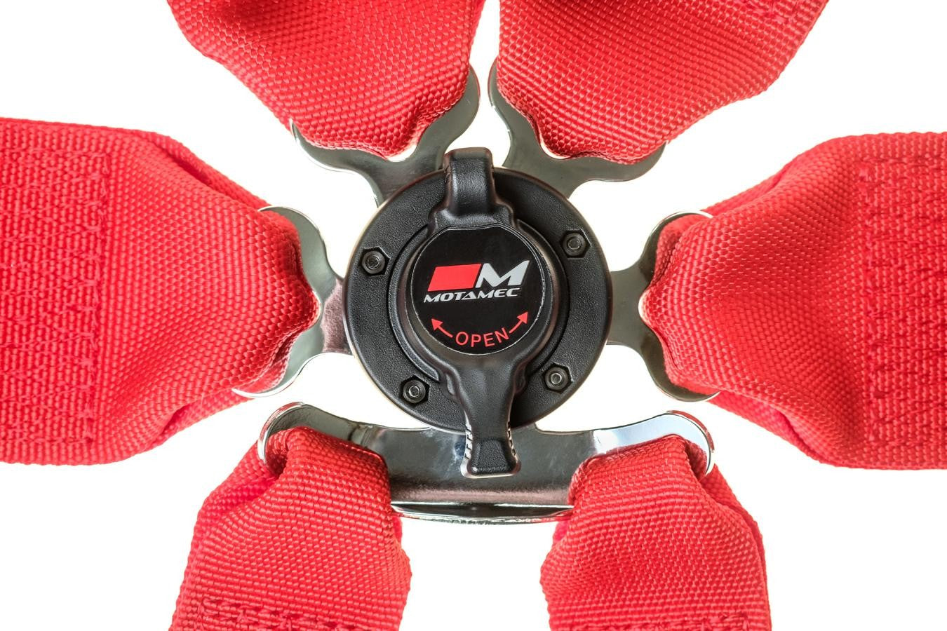 Motamec Racing 6 Point Clip In Harness (FIA Approved) - Red