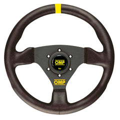 OMP Trecento Scamosciato Flat Steering Wheel 300mm Black Suede - Black Spokes - Black Stitching