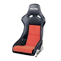 RECARO Pole Position ABE Fibreglass Fixed Bucket Seat - Black Leather/Red Suede