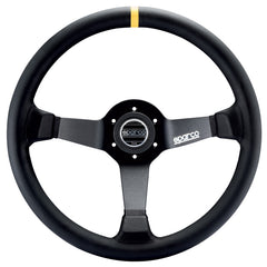 Sparco R325 Deep Dish Steering Wheel 350mm - Black Suede - Black Spokes