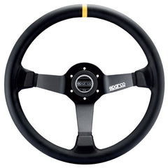 Sparco R345 Semi Dish Steering Wheel 350mm - Black Suede - Black Spokes - Black Stitching