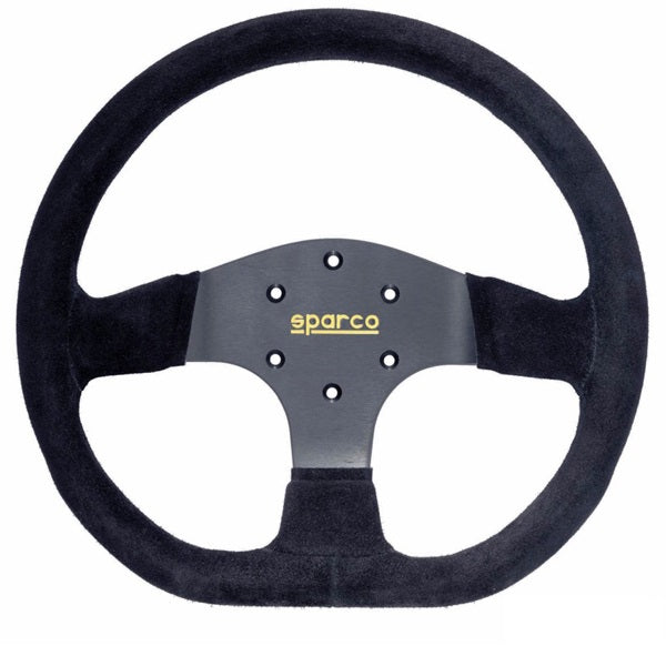 Sparco R353 Flat Steering Wheel 330mm - Black Suede - Black Spokes