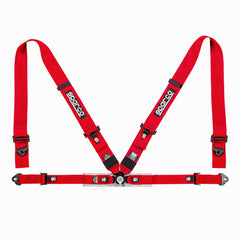 Sparco Club Racer 4 Point Clip In Harness (FIA Approved) - Red