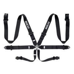 Sparco Club Racer 6 Point Clip In Harness (FIA Approved) - Black