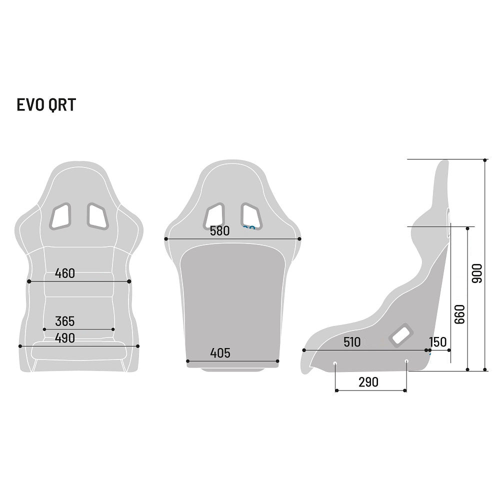 Sparco EVO QRT Fibreglass Fixed Bucket Seat (FIA Approved) - Black Cloth