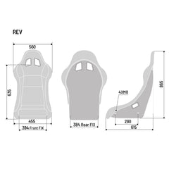 Sparco Rev QRT Fibreglass Fixed Bucket Seat (FIA Approved) - Black Cloth