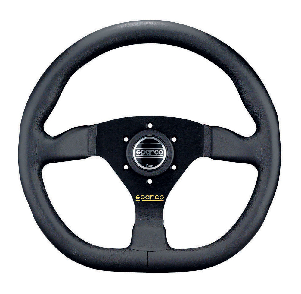 Sparco Ring L360 Flat Steering Wheel 330mm - Black Leather - Black Spokes
