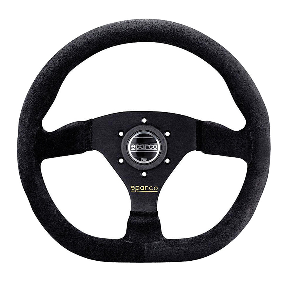 Sparco Ring L360 Flat Steering Wheel 330mm - Black Suede - Black Spokes