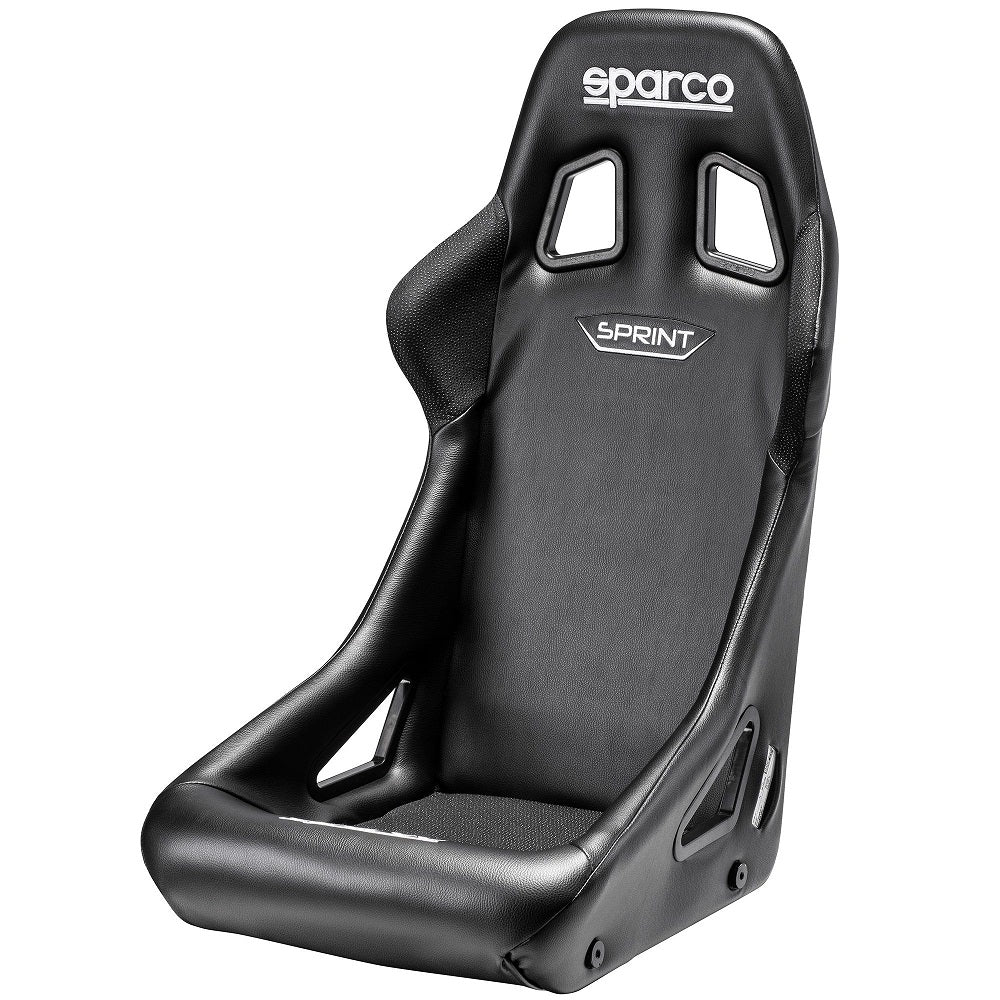 Sparco Sprint Sky Steel Framed Fixed Bucket Seat (FIA Approved) - Black Leather