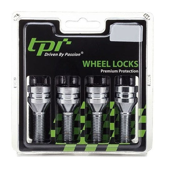 TPI Premium Steel Locking Wheel Bolt Set - Chrome